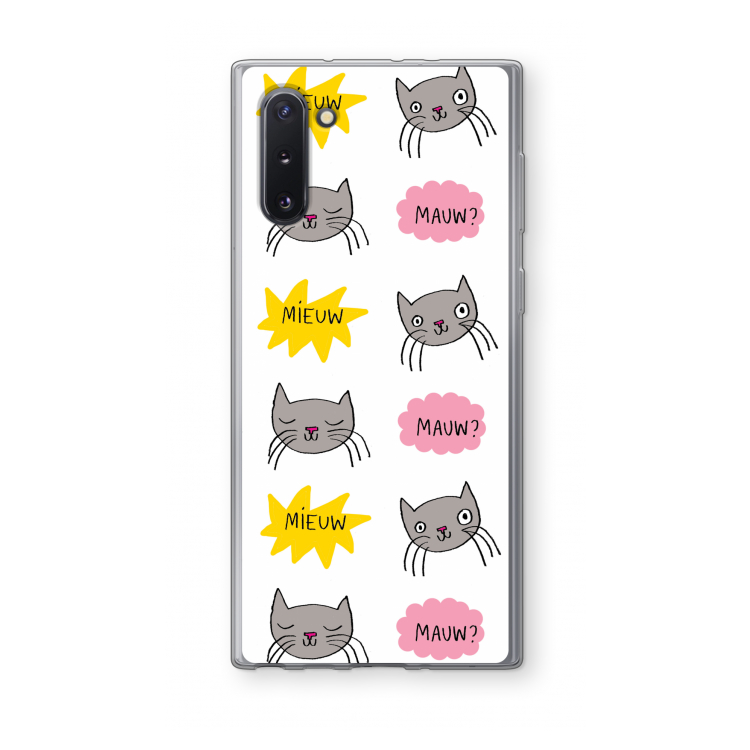 CaseCompany Meow: Samsung Galaxy Note 10 Transparant Hoesje