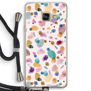 CaseCompany Terrazzo Memphis Pink: Samsung Galaxy A3 (2016) Transparant Hoesje met koord
