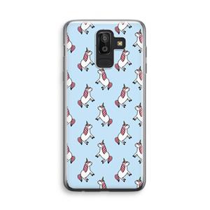 CaseCompany Eenhoorns overal: Samsung Galaxy J8 (2018) Transparant Hoesje