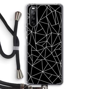CaseCompany Geometrische lijnen wit: Sony Sony Xperia 10 III Transparant Hoesje met koord