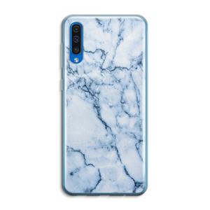 CaseCompany Blauw marmer: Samsung Galaxy A50 Transparant Hoesje