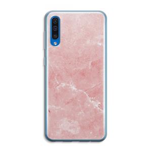 CaseCompany Roze marmer: Samsung Galaxy A50 Transparant Hoesje