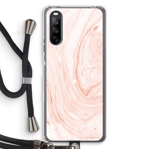 CaseCompany Peach bath: Sony Sony Xperia 10 III Transparant Hoesje met koord