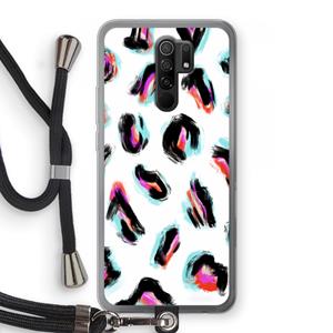 CaseCompany Cheetah color: Xiaomi Redmi 9 Transparant Hoesje met koord