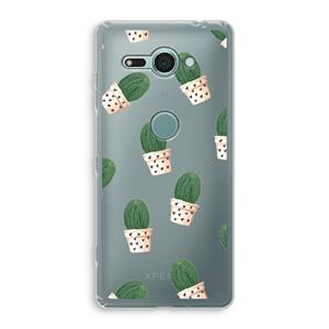 CaseCompany Cactusprint roze: Sony Xperia XZ2 Compact Transparant Hoesje