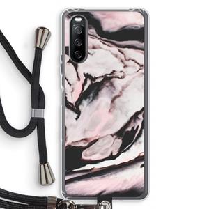 CaseCompany Roze stroom: Sony Sony Xperia 10 III Transparant Hoesje met koord