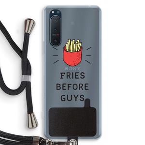 CaseCompany Fries before guys: Sony Xperia 5 II Transparant Hoesje met koord