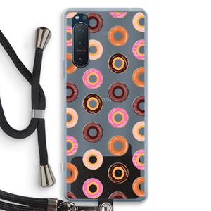 CaseCompany Donuts: Sony Xperia 5 II Transparant Hoesje met koord