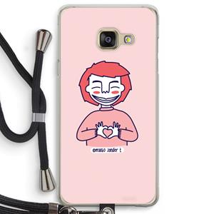 CaseCompany Hartje: Samsung Galaxy A3 (2016) Transparant Hoesje met koord
