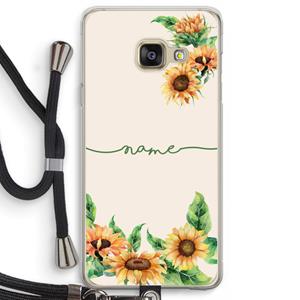 CaseCompany Zonnebloemen: Samsung Galaxy A3 (2016) Transparant Hoesje met koord
