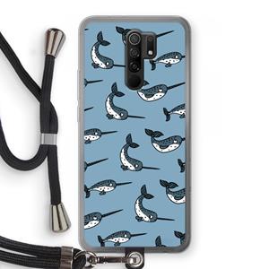 CaseCompany Narwhal: Xiaomi Redmi 9 Transparant Hoesje met koord