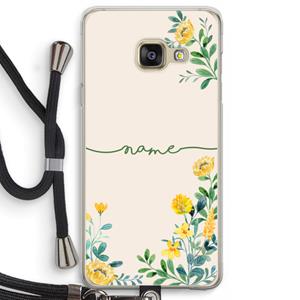 CaseCompany Gele bloemen: Samsung Galaxy A3 (2016) Transparant Hoesje met koord