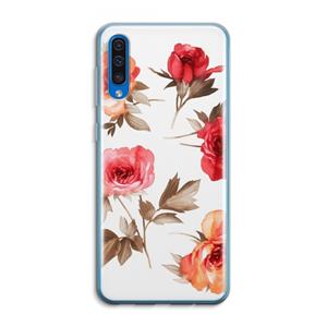 CaseCompany Roosjes: Samsung Galaxy A50 Transparant Hoesje