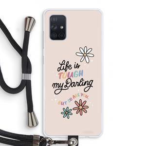 CaseCompany Tough Life: Samsung Galaxy A71 Transparant Hoesje met koord