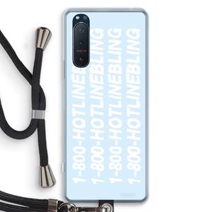 CaseCompany Hotline bling blue: Sony Xperia 5 II Transparant Hoesje met koord