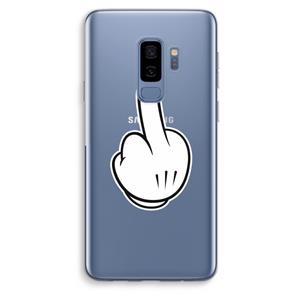 CaseCompany Middle finger white: Samsung Galaxy S9 Plus Transparant Hoesje