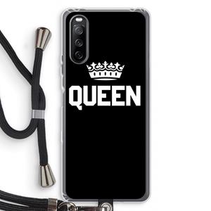 CaseCompany Queen zwart: Sony Sony Xperia 10 III Transparant Hoesje met koord
