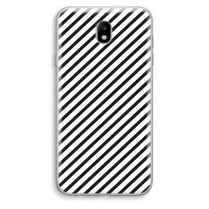 CaseCompany Strepen zwart-wit: Samsung Galaxy J7 (2017) Transparant Hoesje