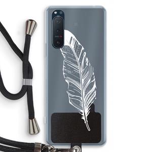 CaseCompany Pluim: Sony Xperia 5 II Transparant Hoesje met koord