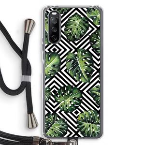 CaseCompany Geometrische jungle: Sony Sony Xperia 10 III Transparant Hoesje met koord