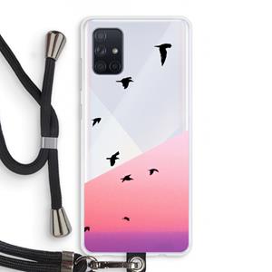 CaseCompany Fly away: Samsung Galaxy A71 Transparant Hoesje met koord