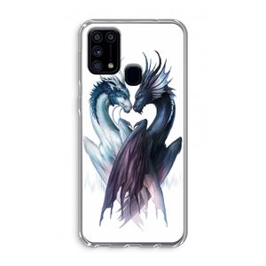 CaseCompany Yin Yang Dragons: Samsung Galaxy M31 Transparant Hoesje