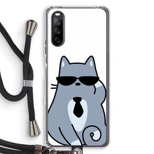 CaseCompany Cool cat: Sony Sony Xperia 10 III Transparant Hoesje met koord
