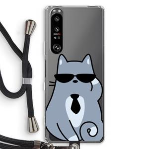 CaseCompany Cool cat: Sony Xperia 1 III Transparant Hoesje met koord