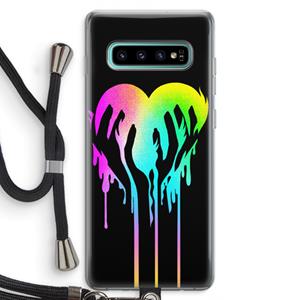 CaseCompany Hold My Heart: Samsung Galaxy S10 Plus Transparant Hoesje met koord