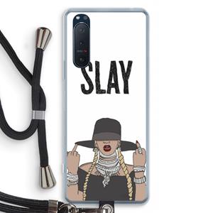 CaseCompany Slay All Day: Sony Xperia 5 II Transparant Hoesje met koord