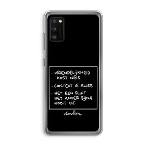 CaseCompany Mijn Motto's: Samsung Galaxy A41 Transparant Hoesje