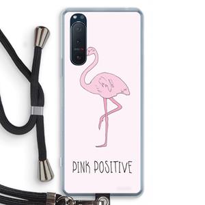 CaseCompany Pink positive: Sony Xperia 5 II Transparant Hoesje met koord