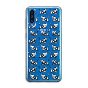 CaseCompany Zwarte poes: Samsung Galaxy A50 Transparant Hoesje