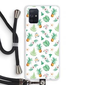 CaseCompany Ananas bladeren: Samsung Galaxy A71 Transparant Hoesje met koord