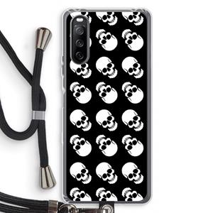 CaseCompany Musketon Skulls: Sony Sony Xperia 10 III Transparant Hoesje met koord