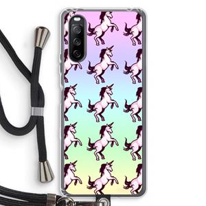 CaseCompany Musketon Unicorn: Sony Sony Xperia 10 III Transparant Hoesje met koord