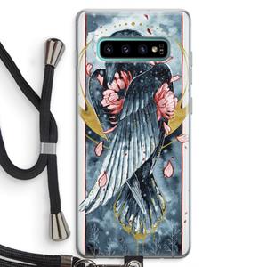 CaseCompany Golden Raven: Samsung Galaxy S10 Plus Transparant Hoesje met koord