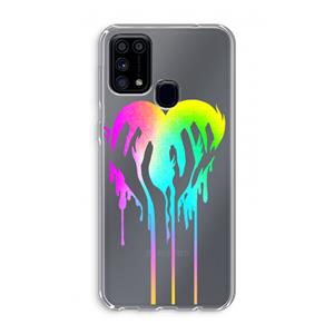 CaseCompany Hold My Heart: Samsung Galaxy M31 Transparant Hoesje