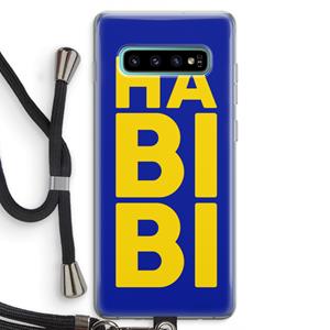 CaseCompany Habibi Blue: Samsung Galaxy S10 Plus Transparant Hoesje met koord