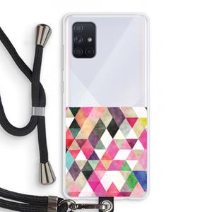CaseCompany Gekleurde driehoekjes: Samsung Galaxy A71 Transparant Hoesje met koord