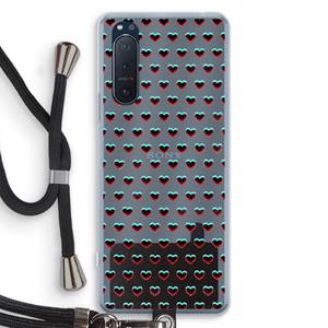 CaseCompany Hartjes: Sony Xperia 5 II Transparant Hoesje met koord