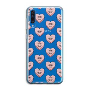 CaseCompany Chicks before dicks: Samsung Galaxy A50 Transparant Hoesje