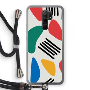 CaseCompany Illustratieve pop 1: Xiaomi Redmi 9 Transparant Hoesje met koord