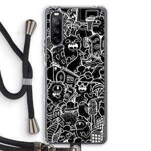 CaseCompany Vexx Black City : Sony Sony Xperia 10 III Transparant Hoesje met koord