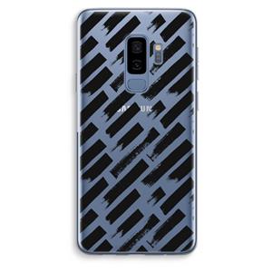 CaseCompany Zwarte vegen: Samsung Galaxy S9 Plus Transparant Hoesje