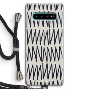 CaseCompany Marrakech Zigzag: Samsung Galaxy S10 Plus Transparant Hoesje met koord
