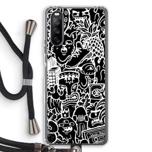 CaseCompany Vexx Black Mixtape: Sony Sony Xperia 10 III Transparant Hoesje met koord