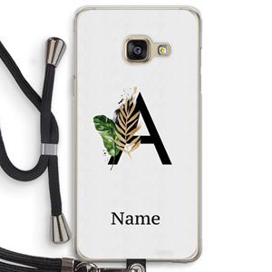 CaseCompany Charcoal Flora: Samsung Galaxy A3 (2016) Transparant Hoesje met koord