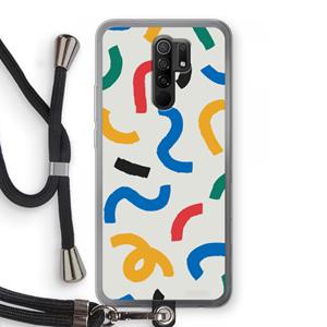 CaseCompany Illustratieve pop 2: Xiaomi Redmi 9 Transparant Hoesje met koord