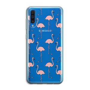 CaseCompany Anything Flamingoes: Samsung Galaxy A50 Transparant Hoesje